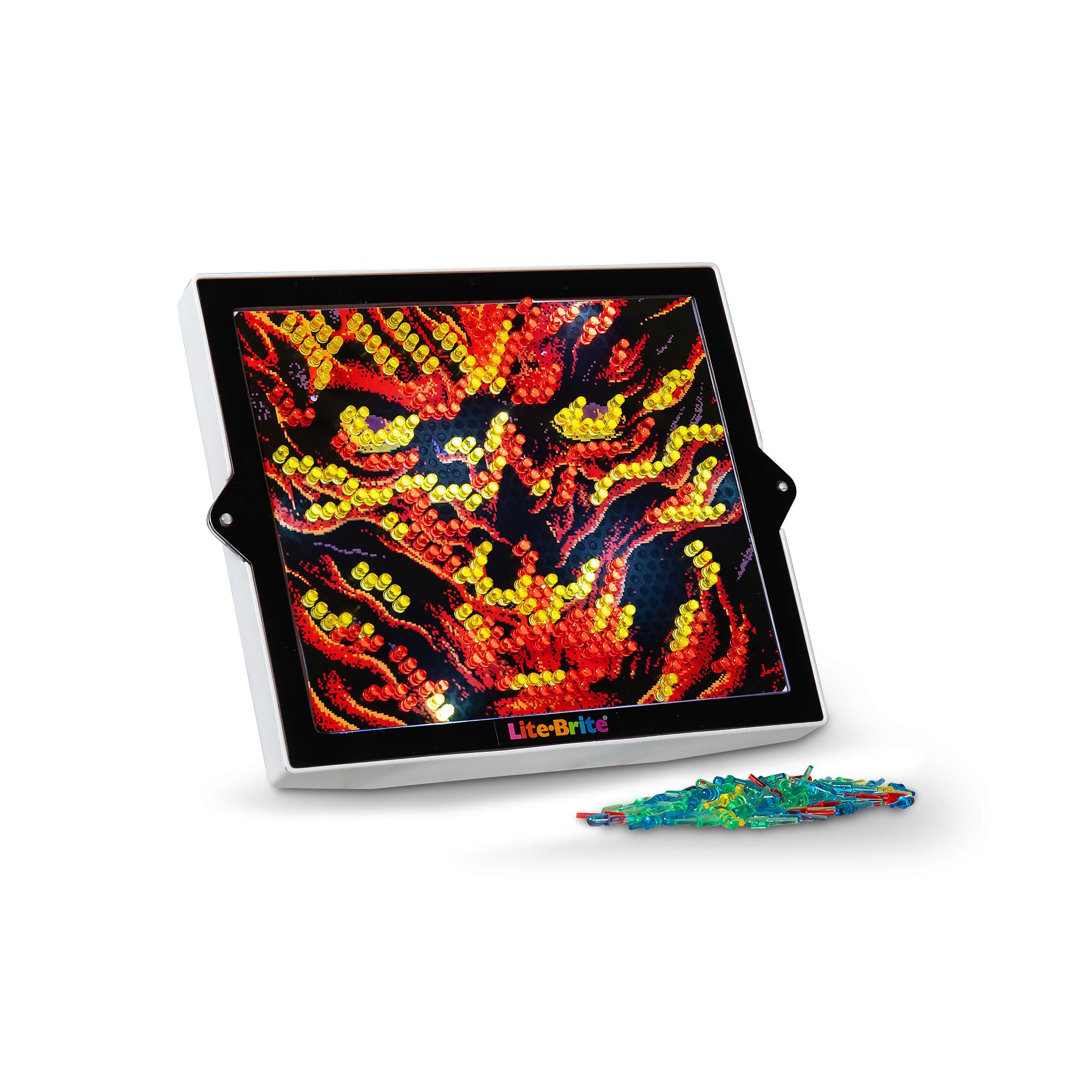 Lite-Brite Color POP Stranger Things Hellfire Lives template creates dramatic light effects.