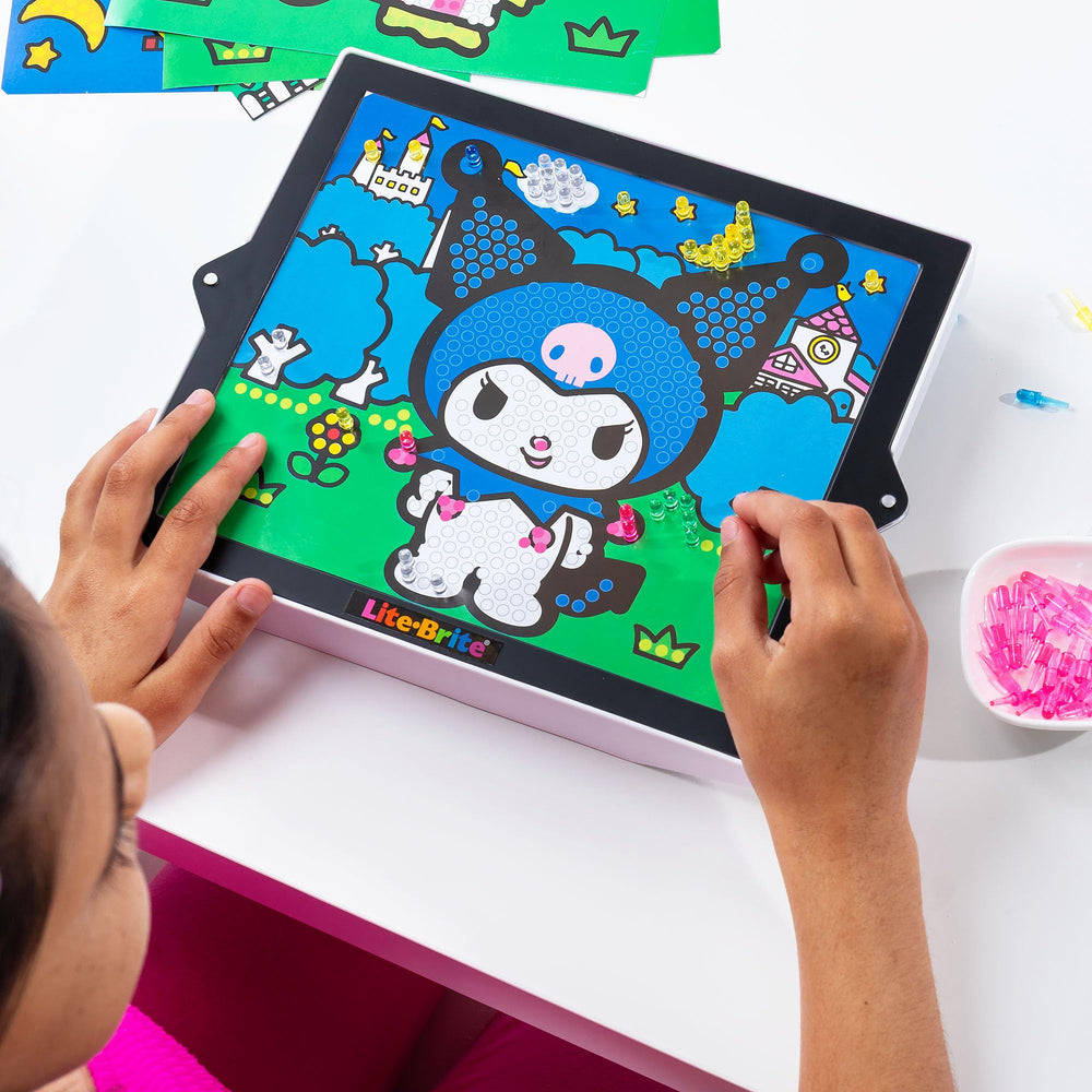 Lite-Brite ColorPOP hold power for continuous glow during extended art.