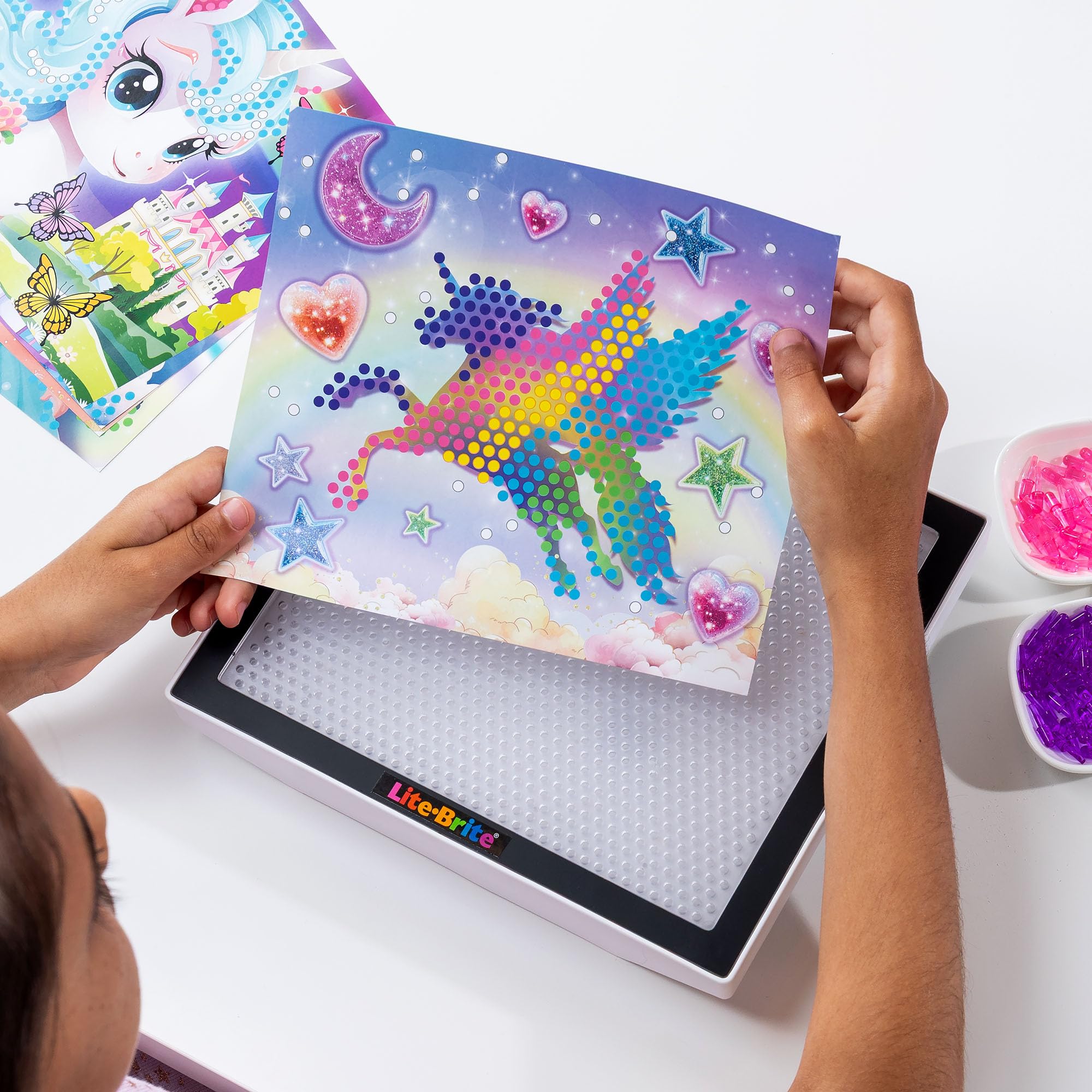 Lite-Brite ColorPOP Rainbow Dreams translucent HD screen enhances ambient glow
