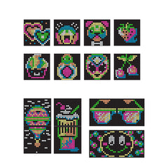 Lite-Brite Mini-X Connect templates guide kids in creating designs.