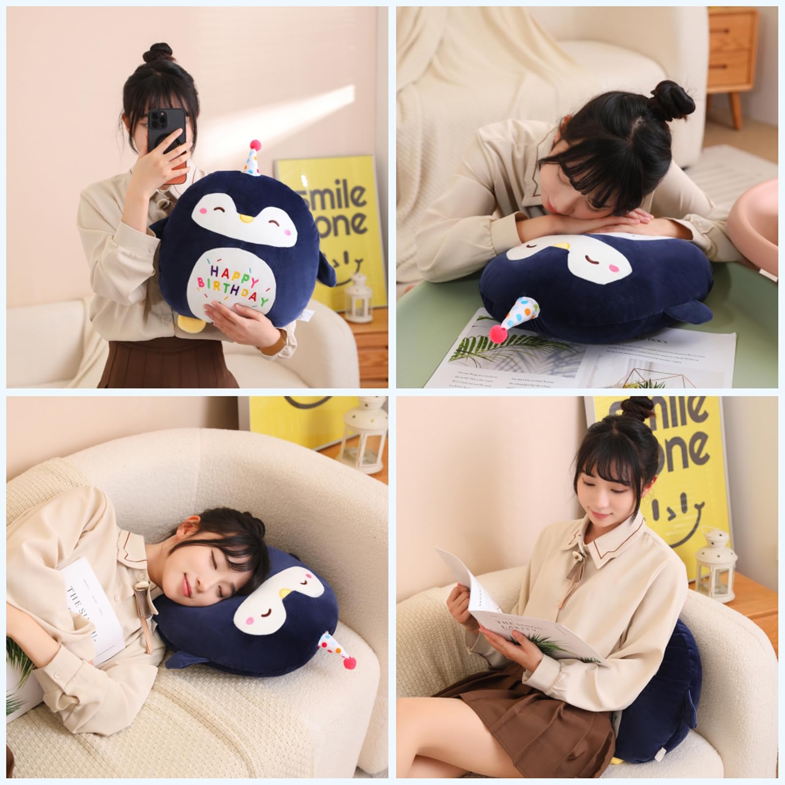 Litence penguin plush ships vacuum packed to protect during shipping.