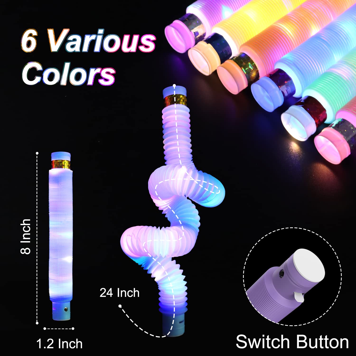 LITFP glow sticks used as glow-in-the-dark party decor.
