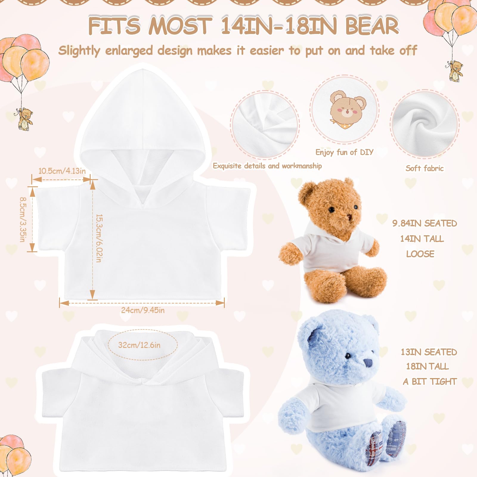 Litherr S 12-piece bear clothes set for party favors and gifts