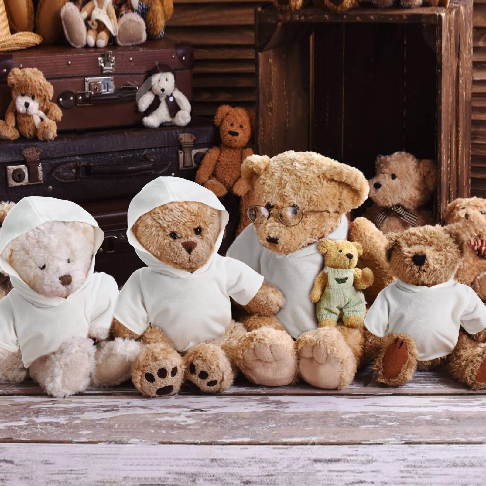 Litherr S bear clothes hoodie shown on plush doll, simple mix and match