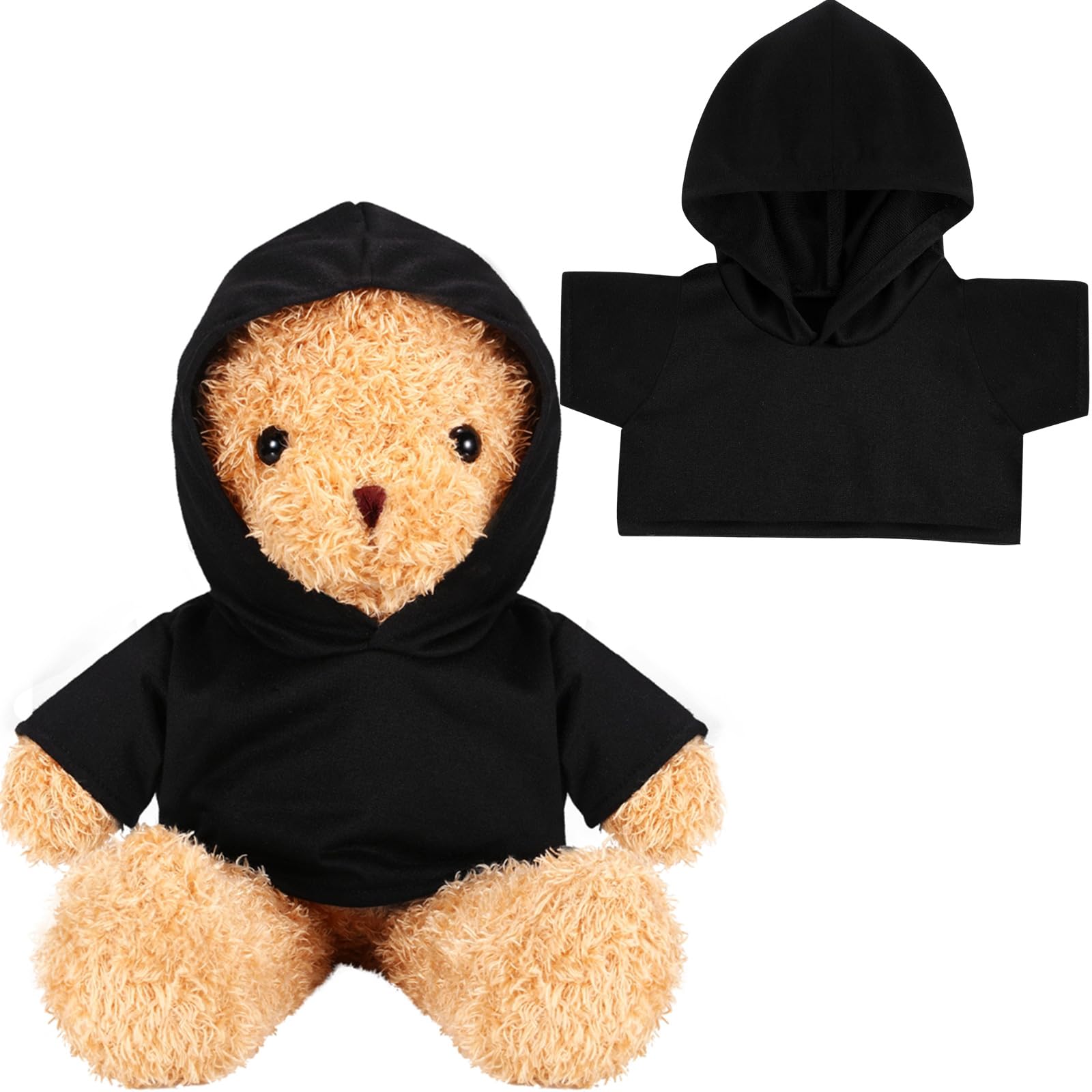 Litherr S stuffed bear shirt, front view, easy-to-match plush outfit.