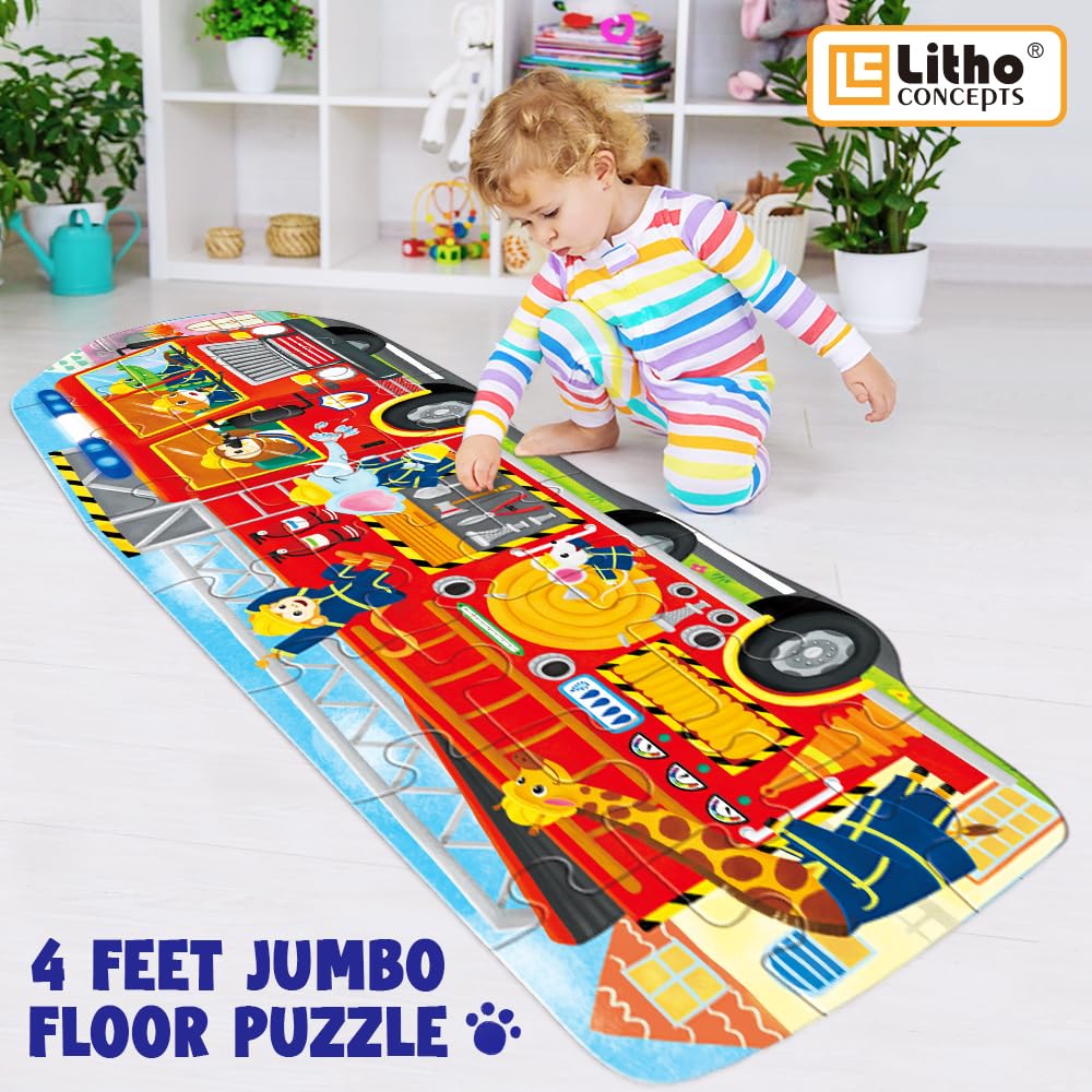 LithoConcepts fire truck puzzle fosters problem-solving and creativity through collaborative play and exploration.
