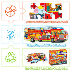 LithoConcepts perfect gift fire truck puzzle suitable for birthdays and holidays.