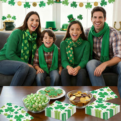 Litmitfu 3-ply green shamrock napkins 13x13 inches absorb spills