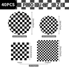 Litmitfu 7-inch dessert plates add playful checkered contrast to treats