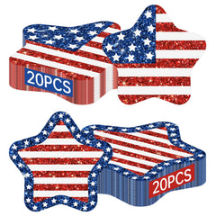 Litmitfu 40-pack American flag napkins for patriotic gatherings and easy cleanup.