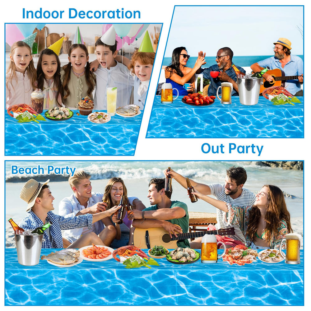 Litmitfu Beach Party Table Cover ideal for summer celebrations.