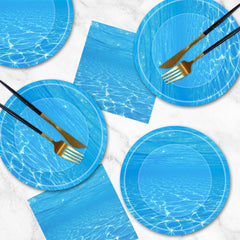 Litmitfu Beach Party Table Setup helps create coordinated ocean-themed tables.