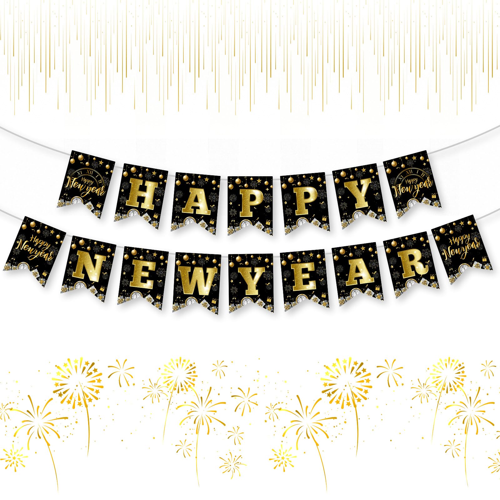 Litmitfu black gold banner as a classy New Year backdrop.
