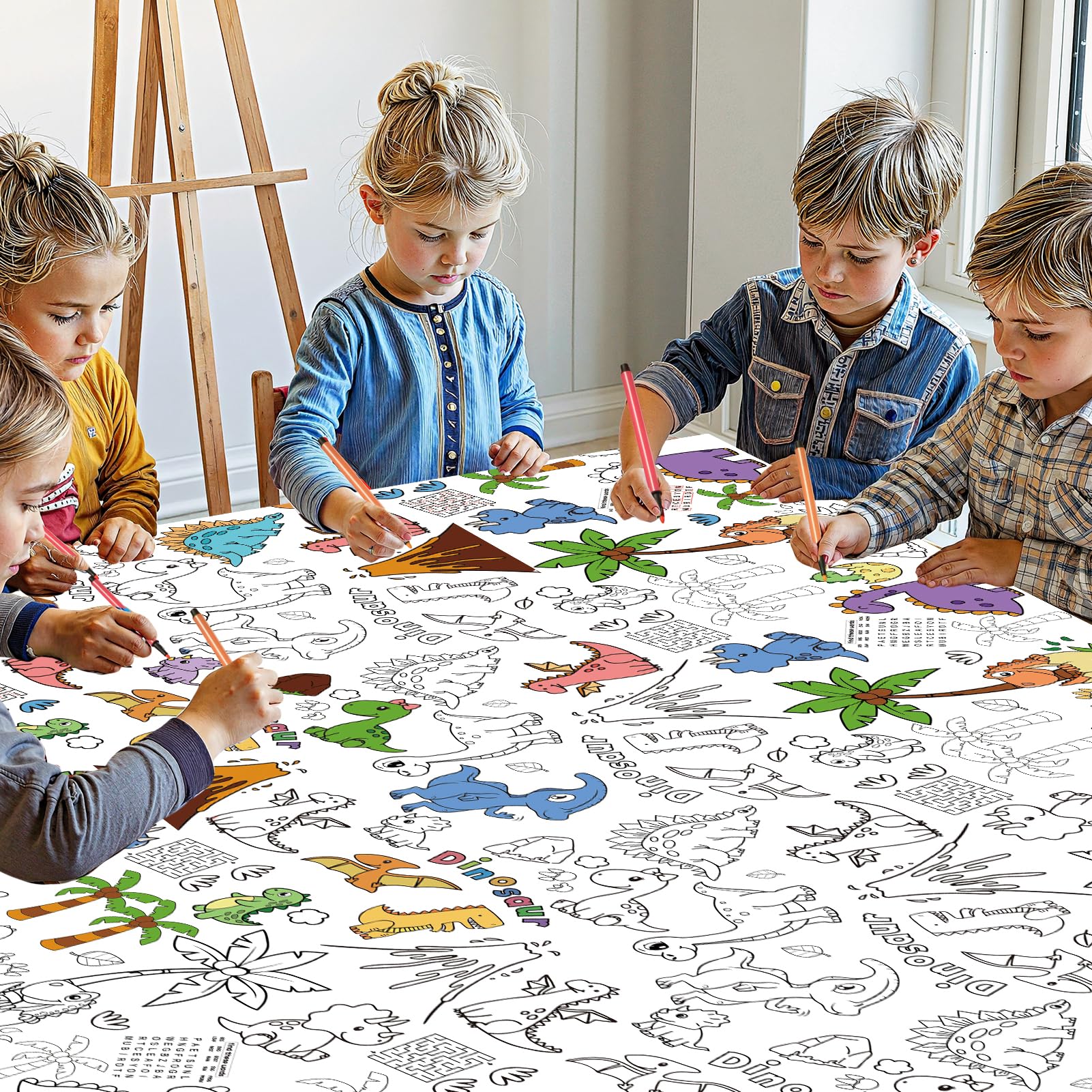 Litmitfu dinosaur coloring poster emphasizes interactive activity and creativity