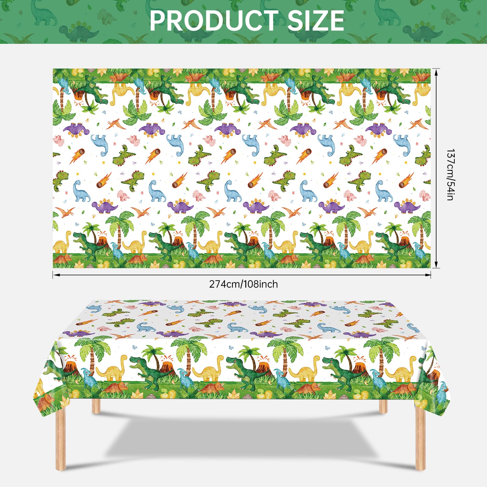 Litmitfu dinosaur tablecloth coverage protects tabletops during celebrations