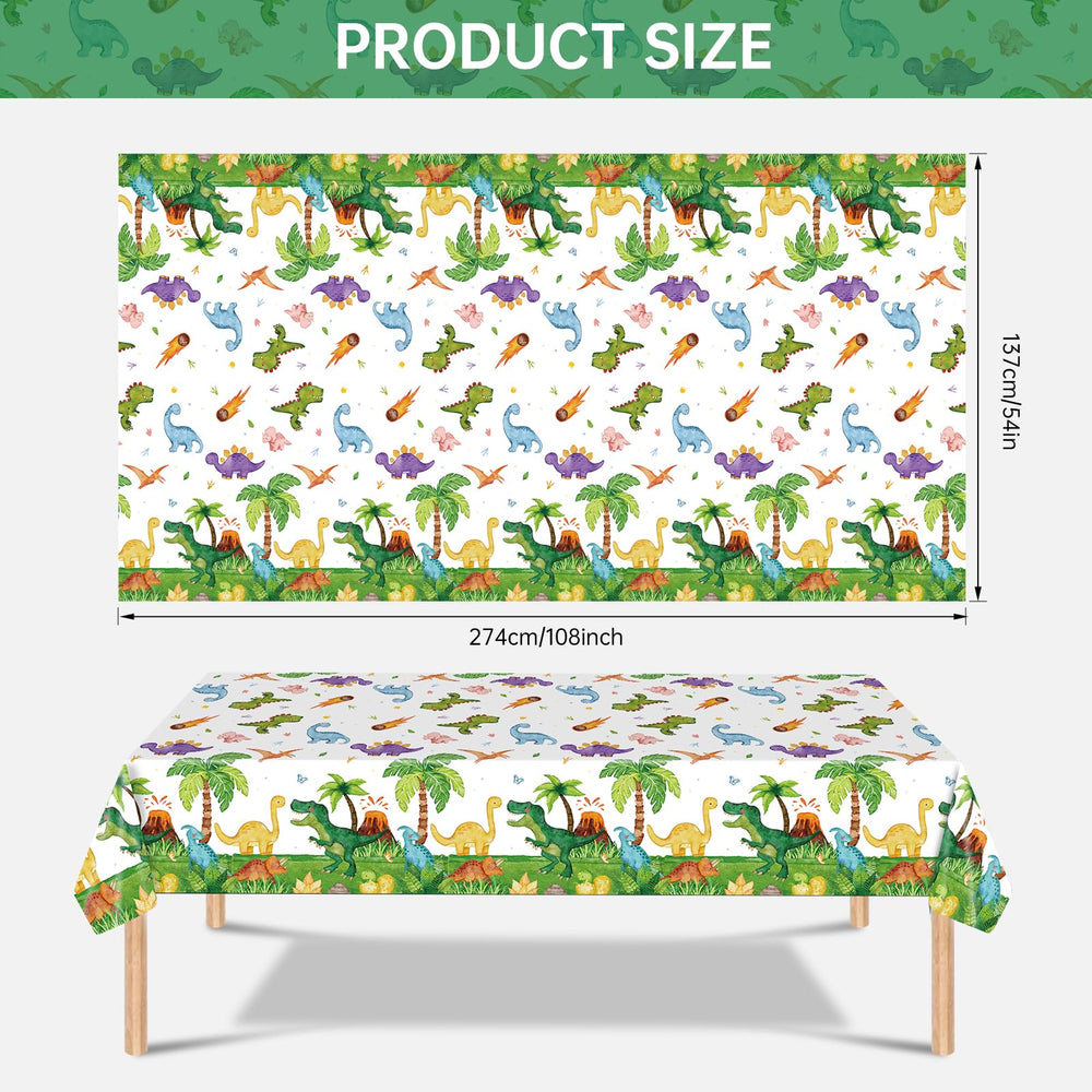 Litmitfu dinosaur tablecloth coverage protects tabletops during celebrations