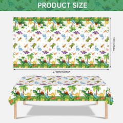 Litmitfu dinosaur tablecloth coverage protects tabletops during celebrations