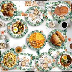 Litmitfu disposable safari party set enables quick cleanup after festive gathering