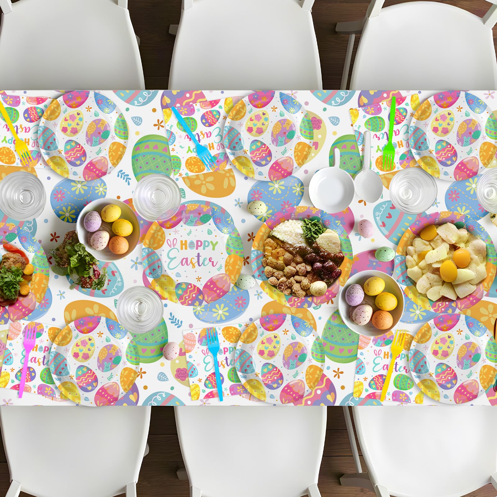 Litmitfu Easter design with eggs and bunnies brightens the tablescape