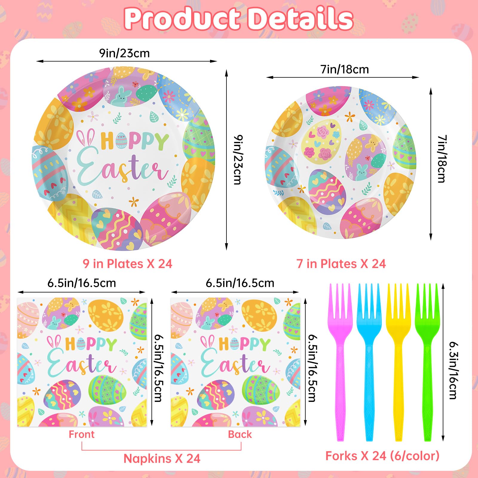 Litmitfu Easter napkins unfolded to 13x13 inches for spills