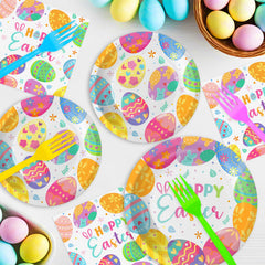 Litmitfu Easter tableware setup showcasing coordinated plates and napkins
