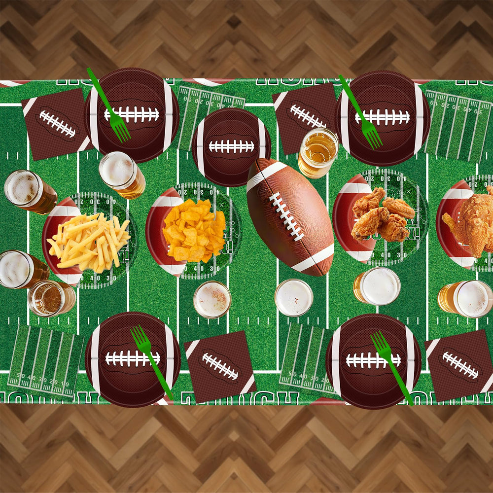 Litmitfu football-field design tableware enhances game-day ambiance