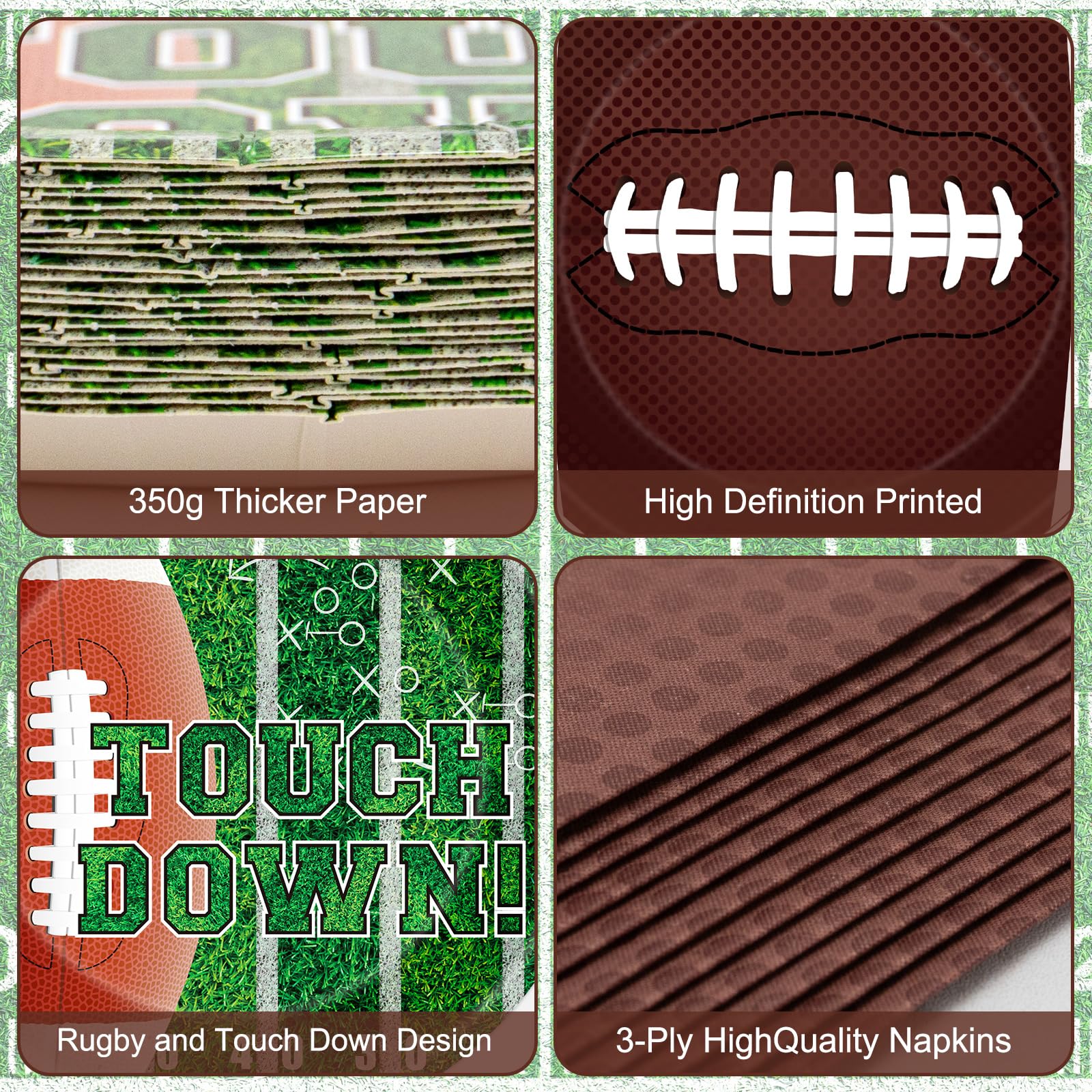Litmitfu football napkins 13x13 with dual designs simplify party prep