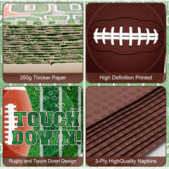 Litmitfu football napkins 13x13 with dual designs simplify party prep