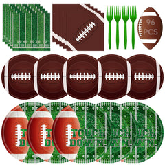 Litmitfu football plates 9-inch showcase sturdy game-day dinnerware for crowds