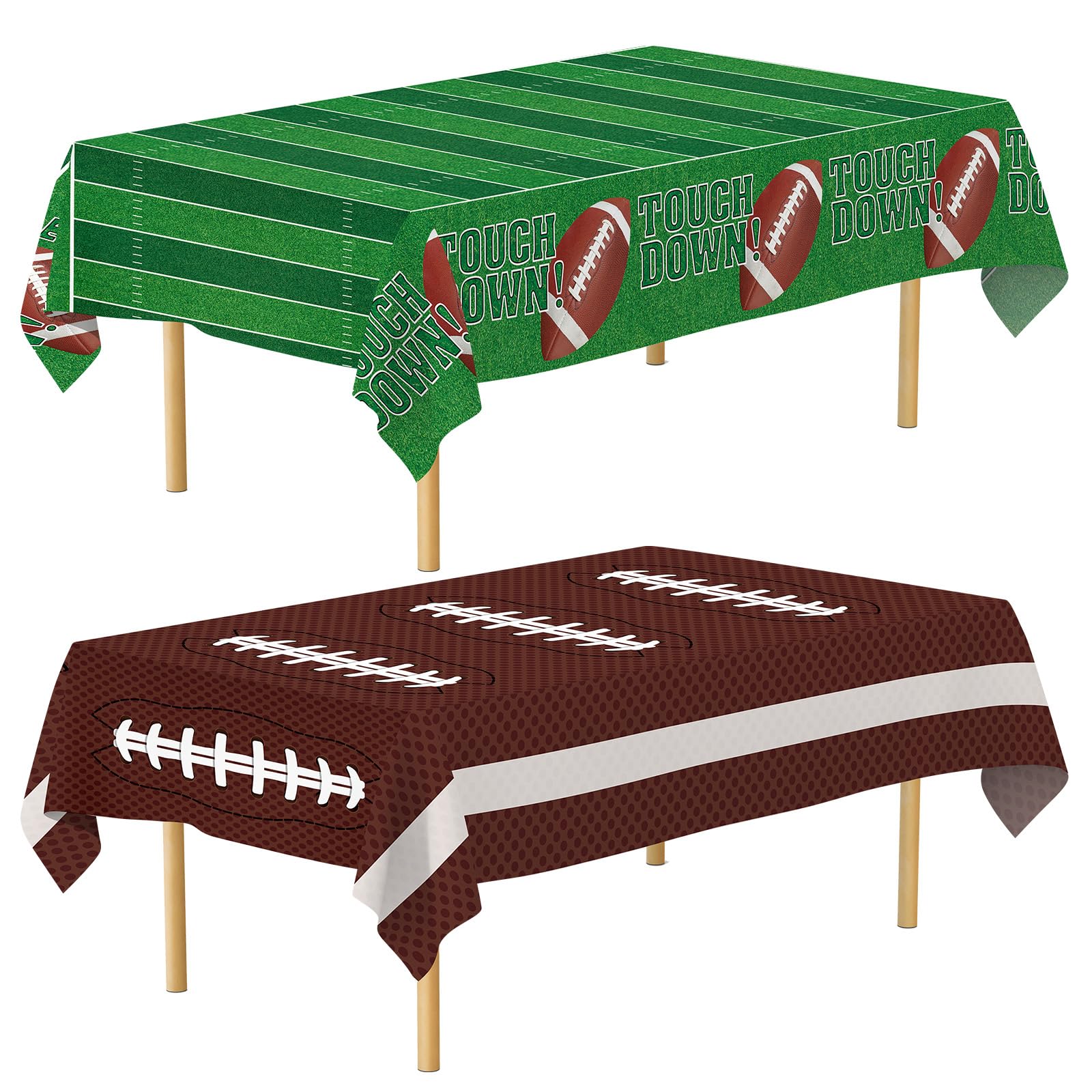 Litmitfu football tablecloth works as backdrop or runner for party tables