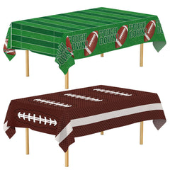 Litmitfu football tablecloth works as backdrop or runner for party tables