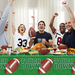 Litmitfu football tablecloth durable plastic material protects surfaces