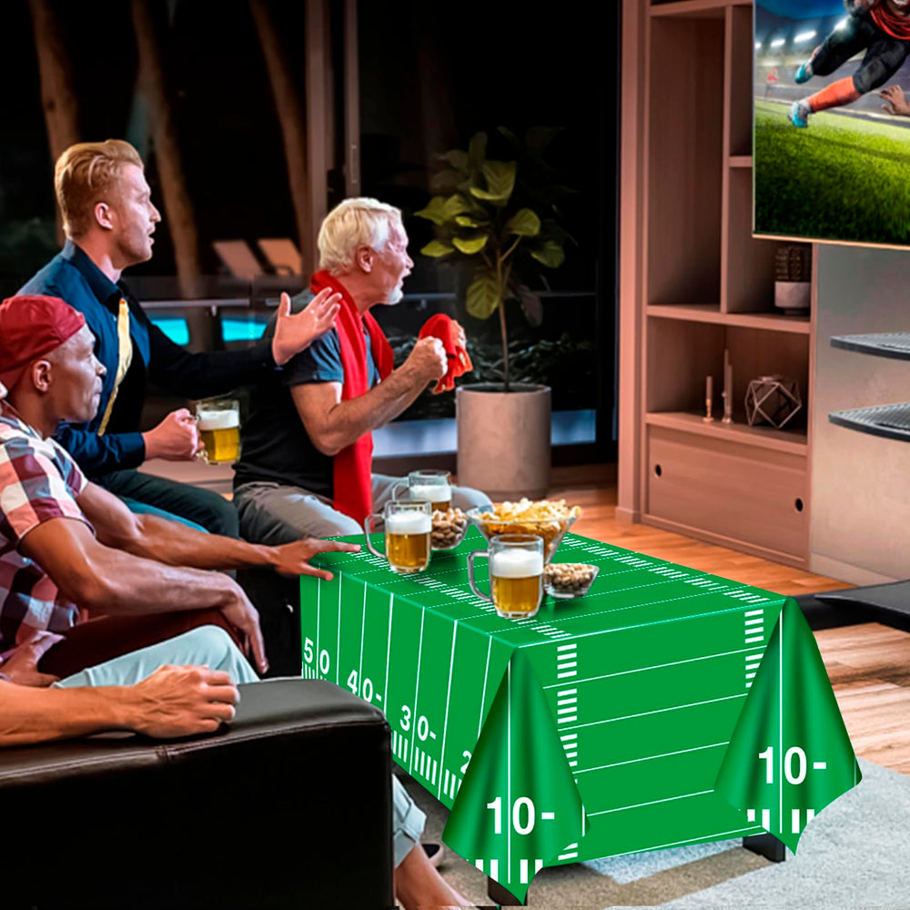 Litmitfu football tablecloth tailgate-ready for indoor or outdoor events.