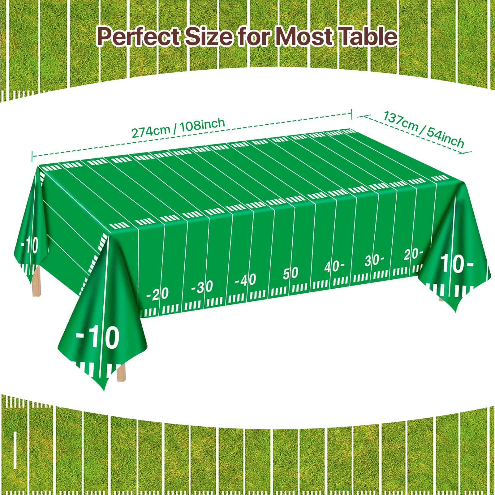 Litmitfu two-design design tablecloth creates immersive football vibes.