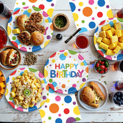 Litmitfu Happy Birthday cake plates 9-inch paired for coordinated serving
