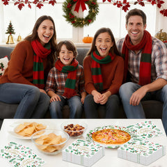 Litmitfu holly leaves red berries design napkins add festive decor and spill control