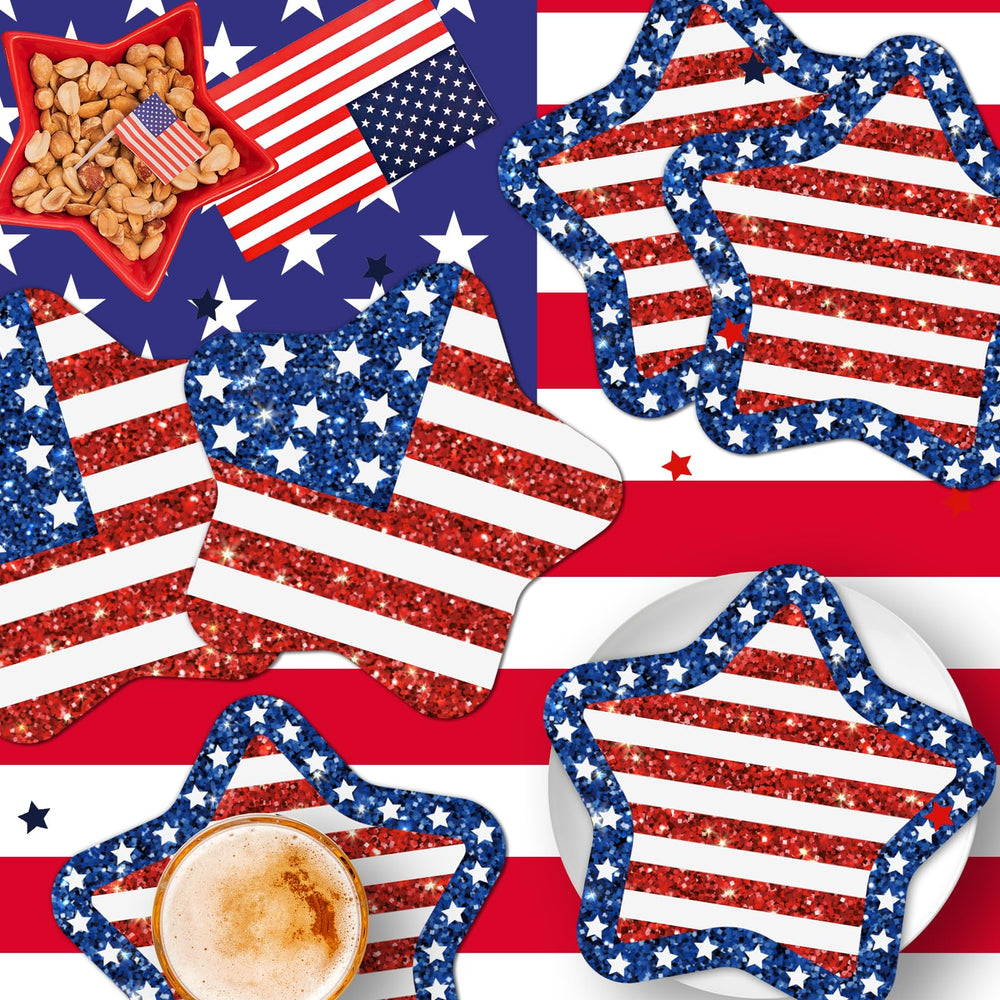 Litmitfu memorial day flag napkins provide stylish, convenient cleanup.