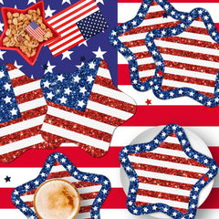 Litmitfu memorial day flag napkins provide stylish, convenient cleanup.