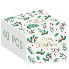 Litmitfu Merry Christmas napkins folded to 13 inches for quick cleanup