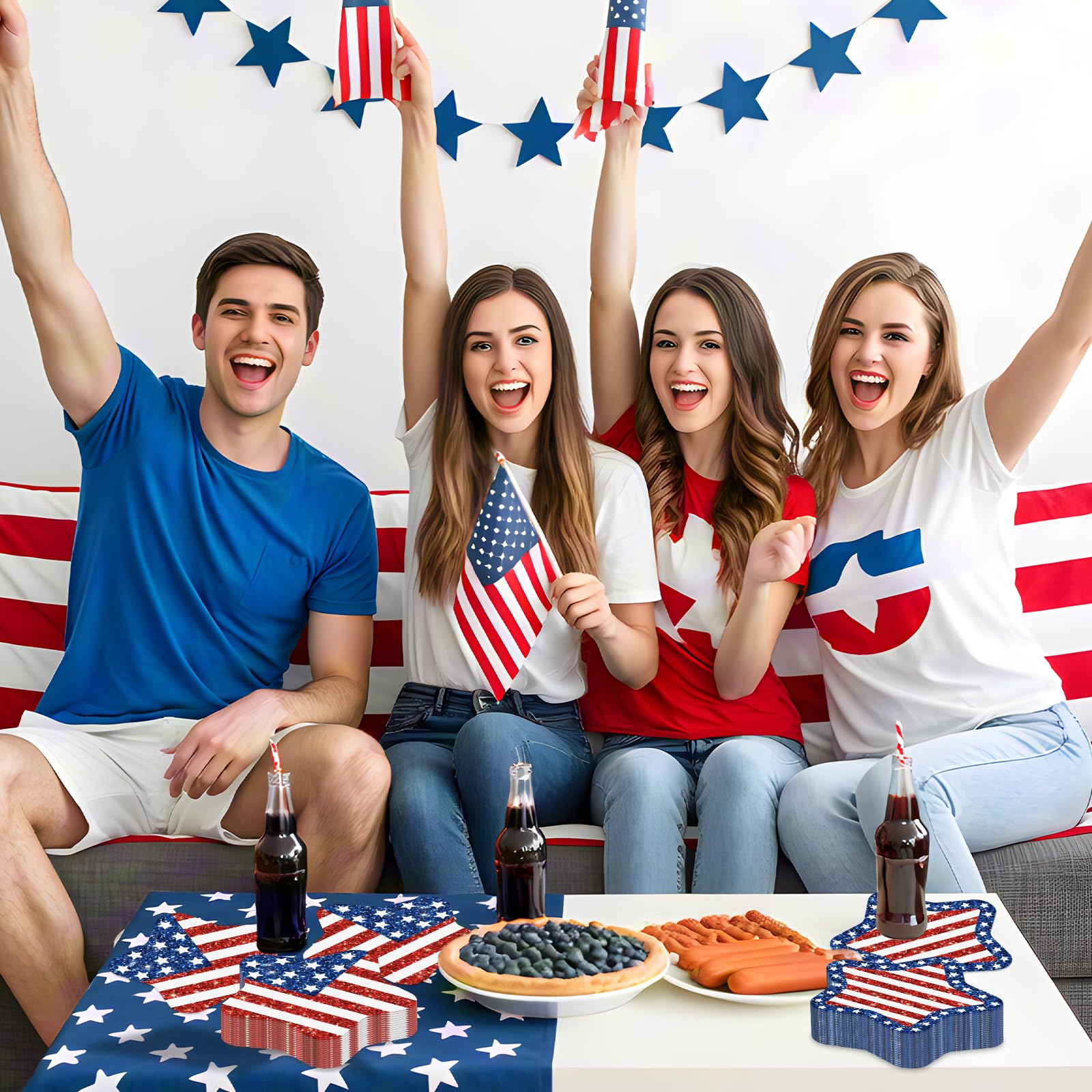 Litmitfu patriotic napkins ideal for outdoor picnics or indoor celebrations with a patriotic theme.