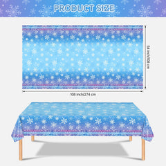 Litmitfu purple-blue winter table cover pattern enhances festive decor.