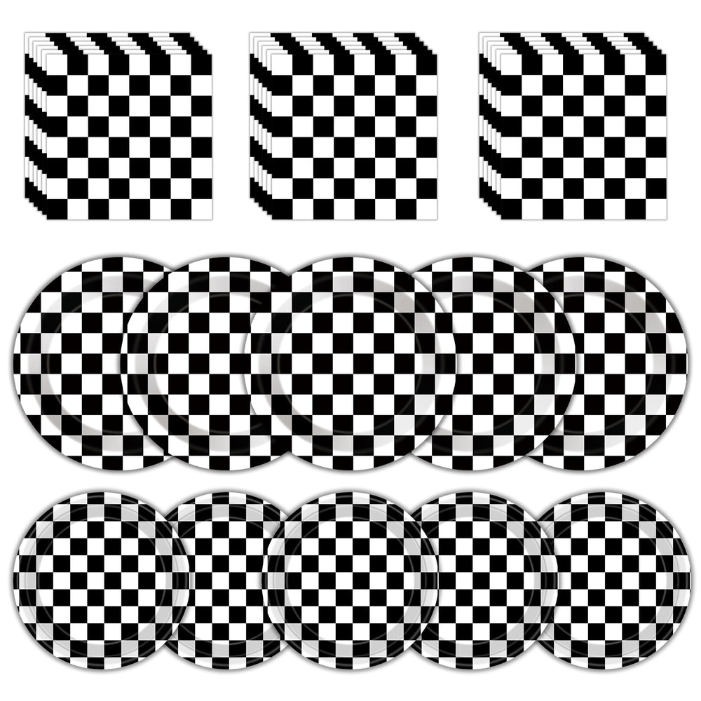Litmitfu race car plates and napkins 40-pack for vibrant party table styling