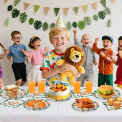 Litmitfu safari animals napkins 6.5 inch folded to catch spills at jungle party
