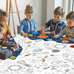 Litmitfu space coloring tablecloth Astronaut figure suitable for kids’ coloring time.