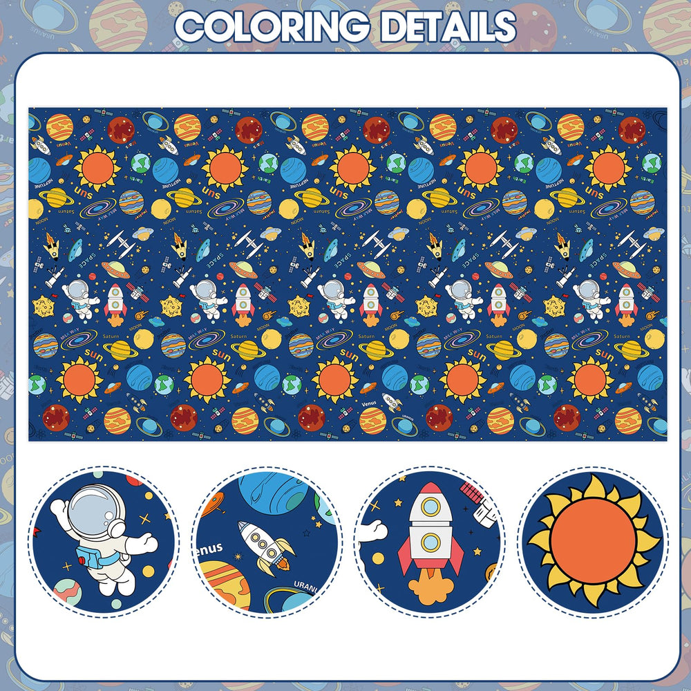 Litmitfu space coloring tablecloth Satellite pattern for group art projects.