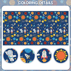 Litmitfu space coloring tablecloth Satellite pattern for group art projects.