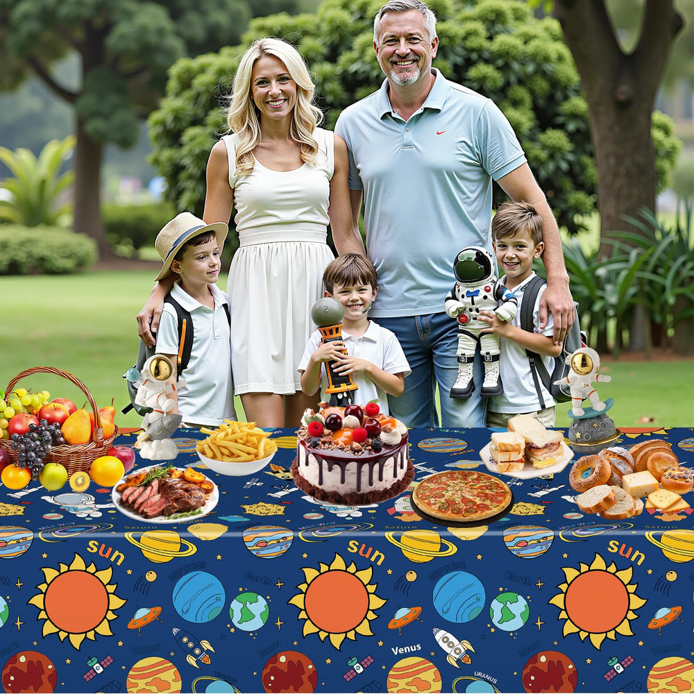 Litmitfu space coloring tablecloth Stars scene great for bedtime or party decor.