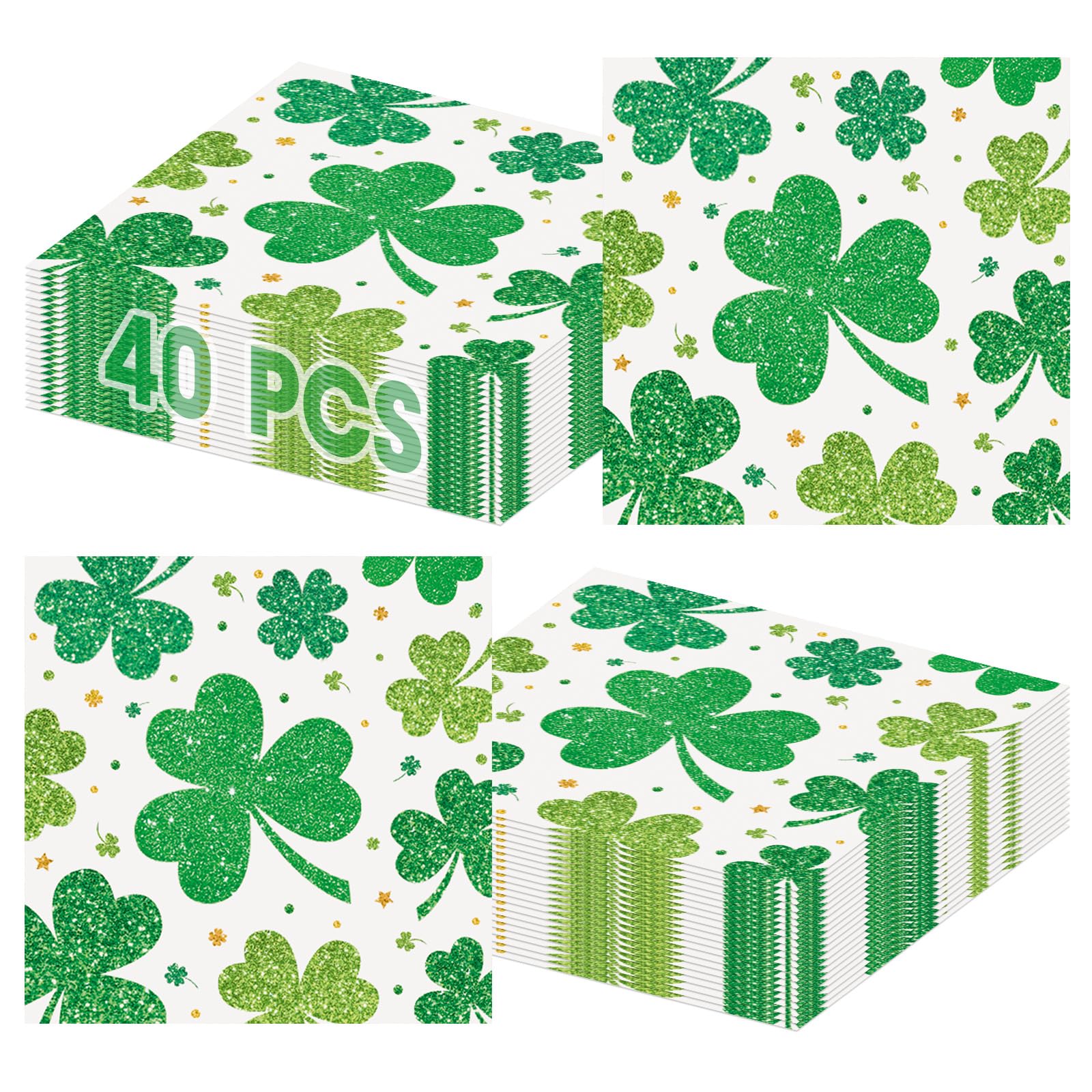 Litmitfu St. Patrick's Day napkins with shamrock design for festive tables