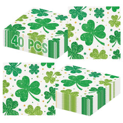 Litmitfu St. Patrick's Day napkins with shamrock design for festive tables