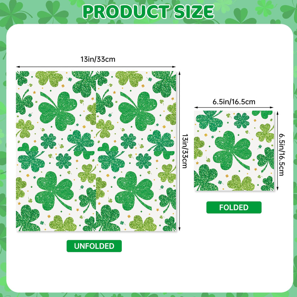 Litmitfu St. Patrick's Day napkins with shamrock pattern for gatherings